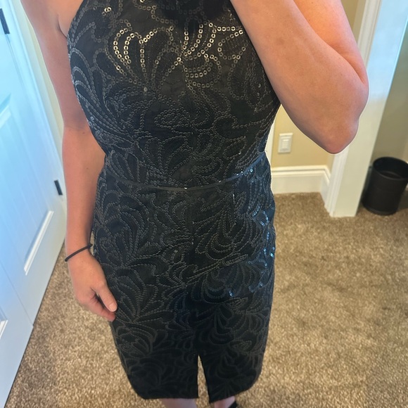 Jill Stuart Sequin Embellished Halter Cocktail semi formal Dress Black Size 2 XS - Picture 4 of 4